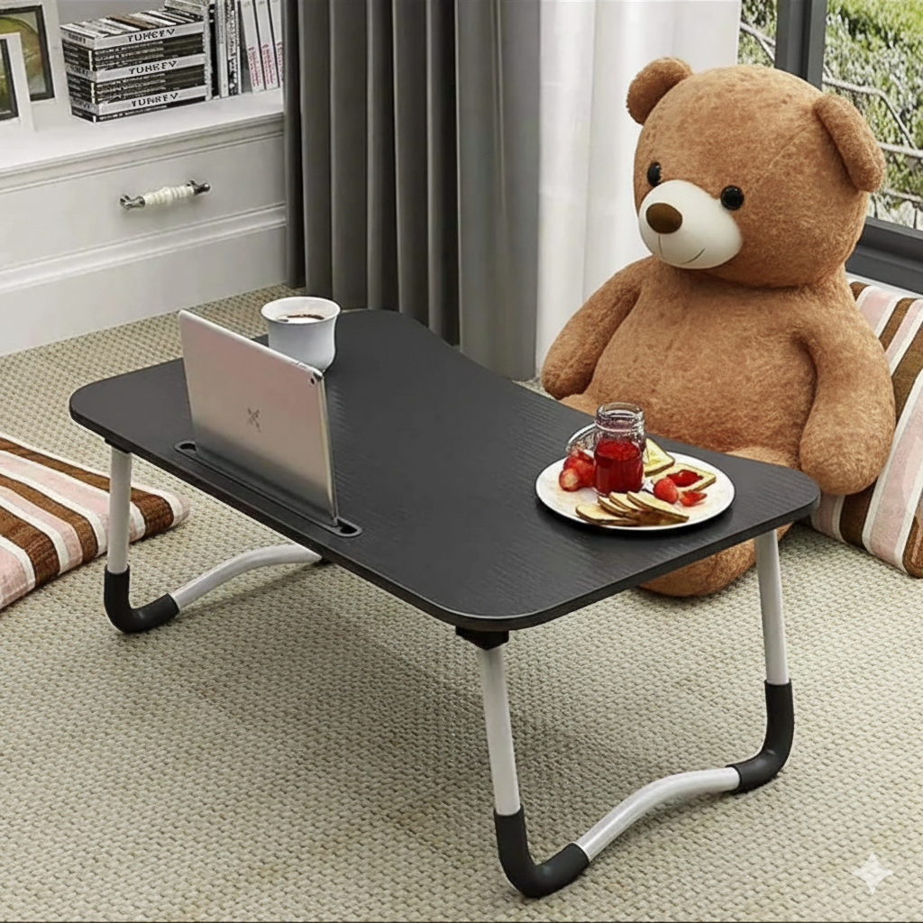 “Portable Foldable Wooden Laptop Table – Bed & Dorm Desk”