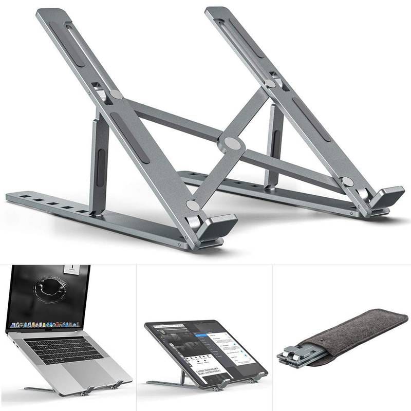 Speed-X Pro Aluminium Laptop Stand – Foldable, Heavy-Duty & Adjustable (16” Height, 6 Angles)