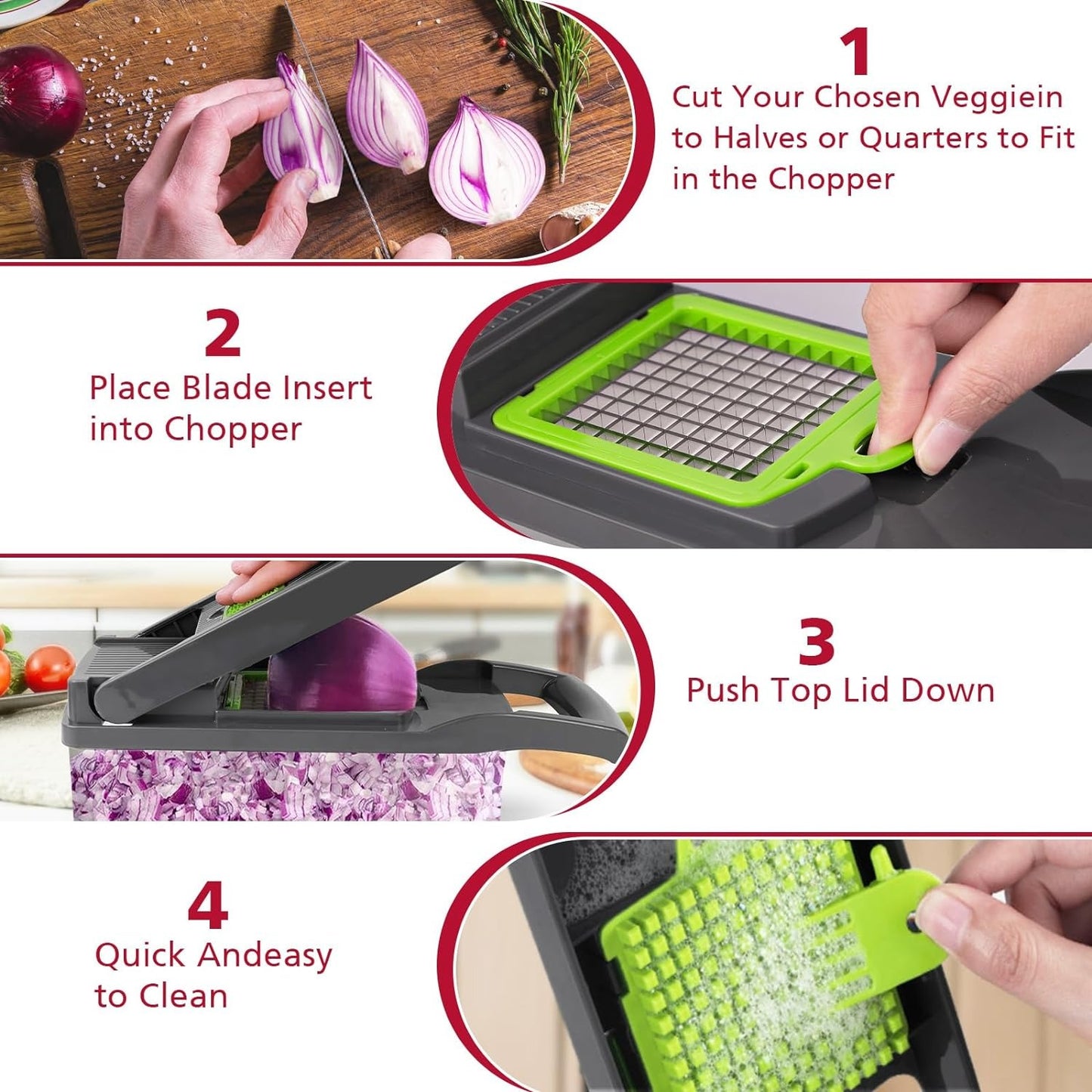 16-in-1 Multifunctional Vegetable Cutter for Chopping, Slicing & Grating