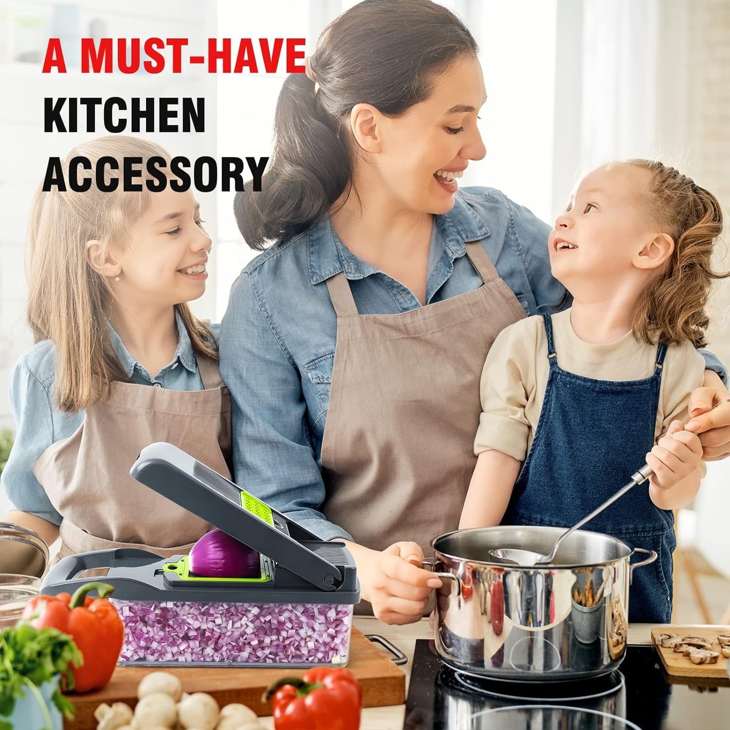 16-in-1 Multifunctional Vegetable Cutter for Chopping, Slicing & Grating