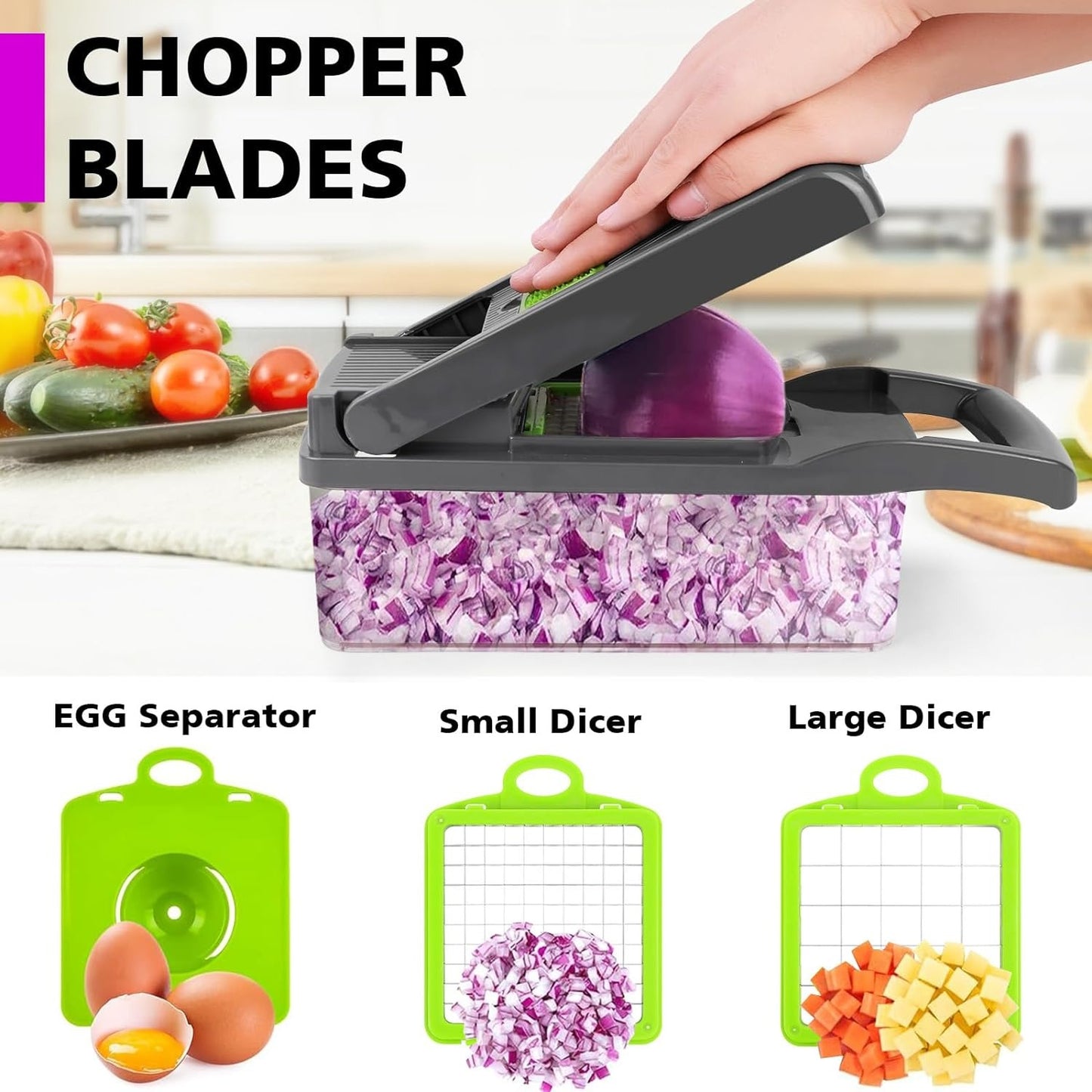 16-in-1 Multifunctional Vegetable Cutter for Chopping, Slicing & Grating