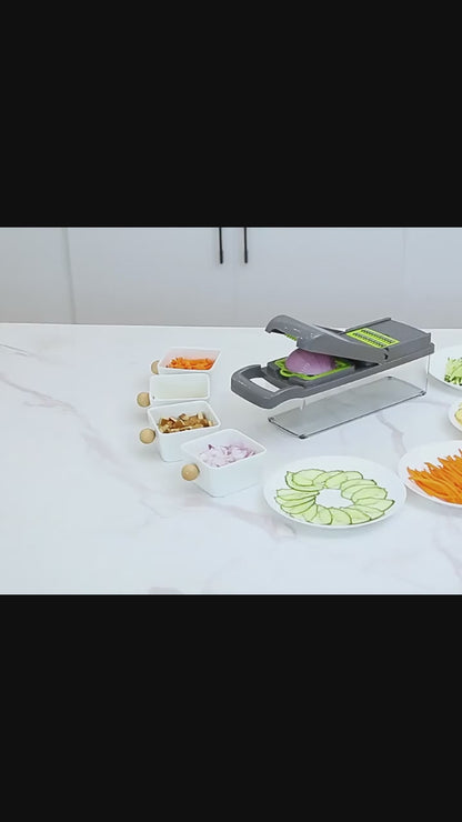 16-in-1 Multifunctional Vegetable Cutter for Chopping, Slicing & Grating